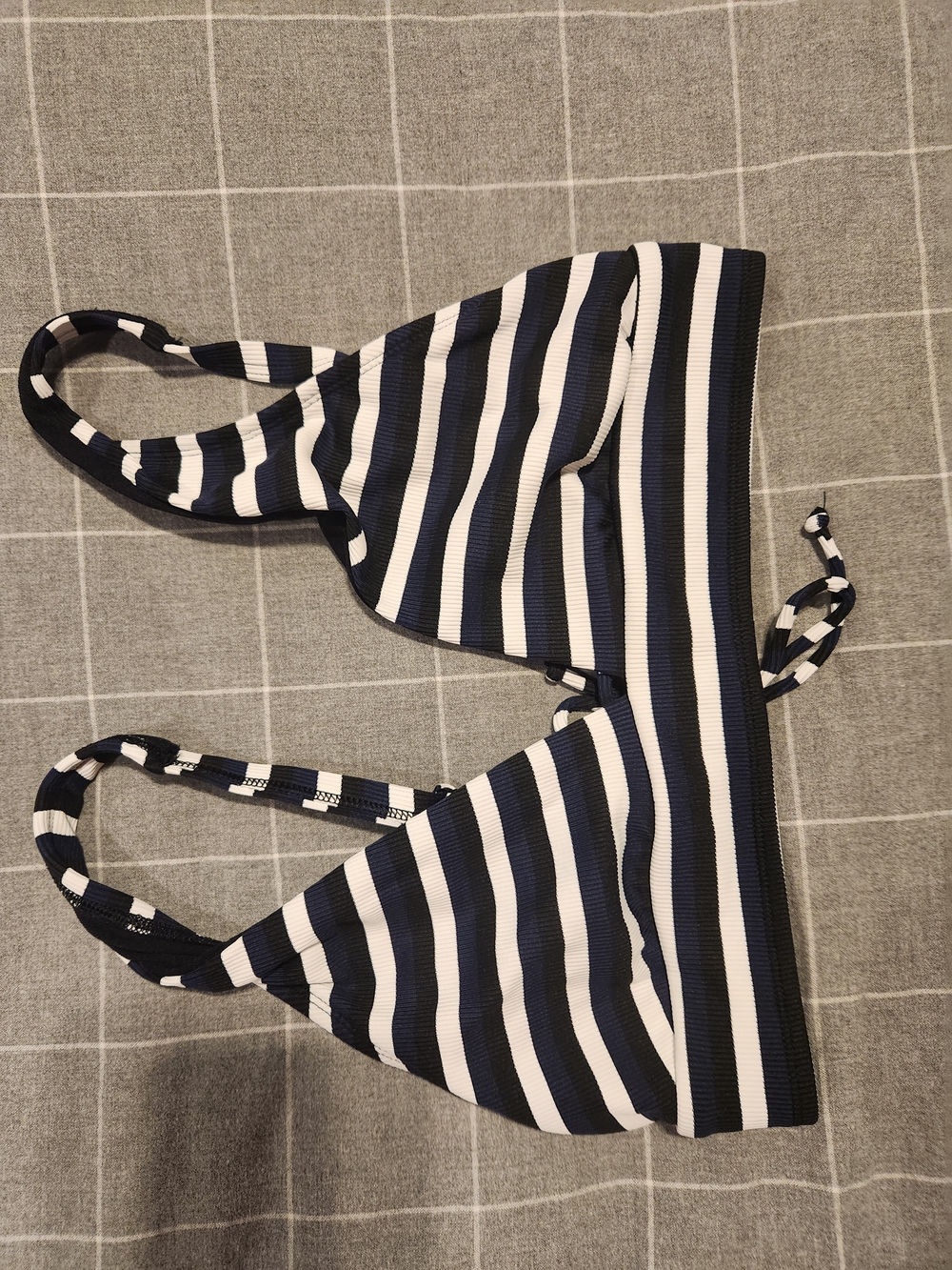 SKYE Striped Bikini Top - size m